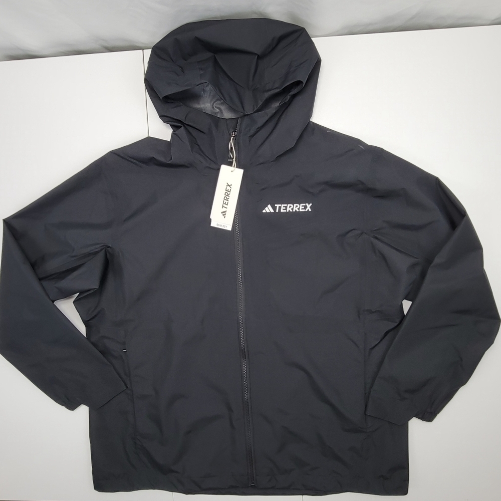 adidas Terrex MT 2.5L Rain.Rdy Women's Jacket Hiking Black Size 1X IP1512 New